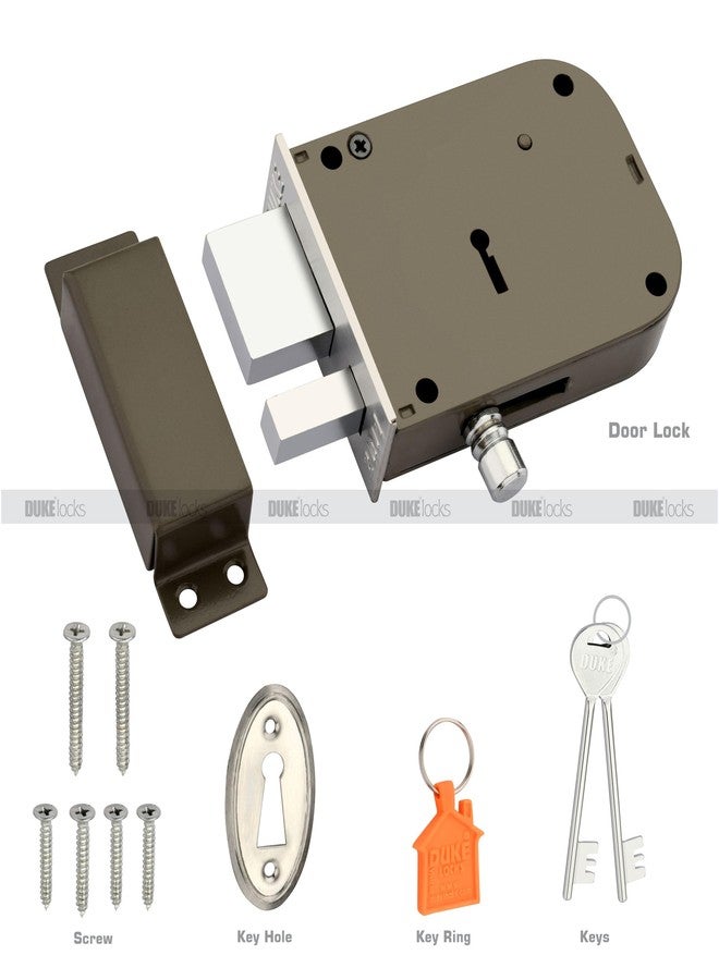 DUKE Door Lock Dyna 2-1 Heavy Main Door Lock with One Solid Hudka and Latch 6 Levers 100mm Double Action Locking with 2 Chrome Finish Keys - Image 3